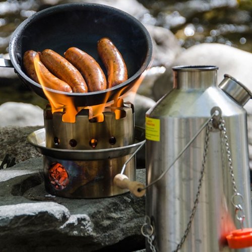 Large Hobo Stove Kelly Kettle Stainless Steel - Fits Only Base Camp And Scout Models. Cook For Hours With Sticks And Twigs. For