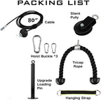 Morwealth Cable Pulley System, Lat Pull Down Weight Pulley System Gym Fitness Diy Loading Pin Weight Lifting Triceps Rope Workou