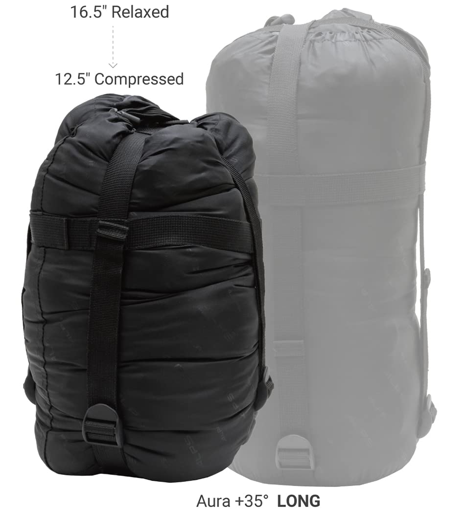 Alps Mountaineering Aura +35 Degree Mummy Sleeping Bag, Long, Blue/Grey
