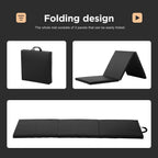 Gymnastics Tumbling Mats Portable Gymnastics Mat 3 Folding Tumbling Mat 2x6x1.6Thick Yoga Mat PU Leather Exercise Mat with Car