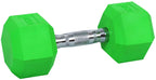 Fitvids Colored Rubber Encased Hex Dumbbell, 25Lb Pair