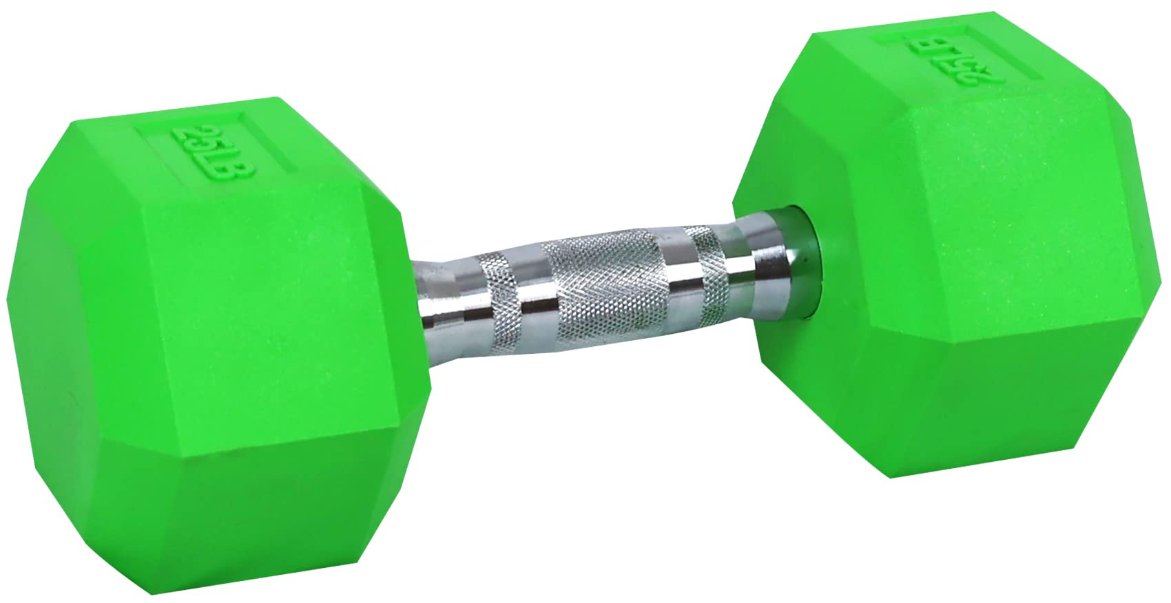 Fitvids Colored Rubber Encased Hex Dumbbell, 25Lb Pair