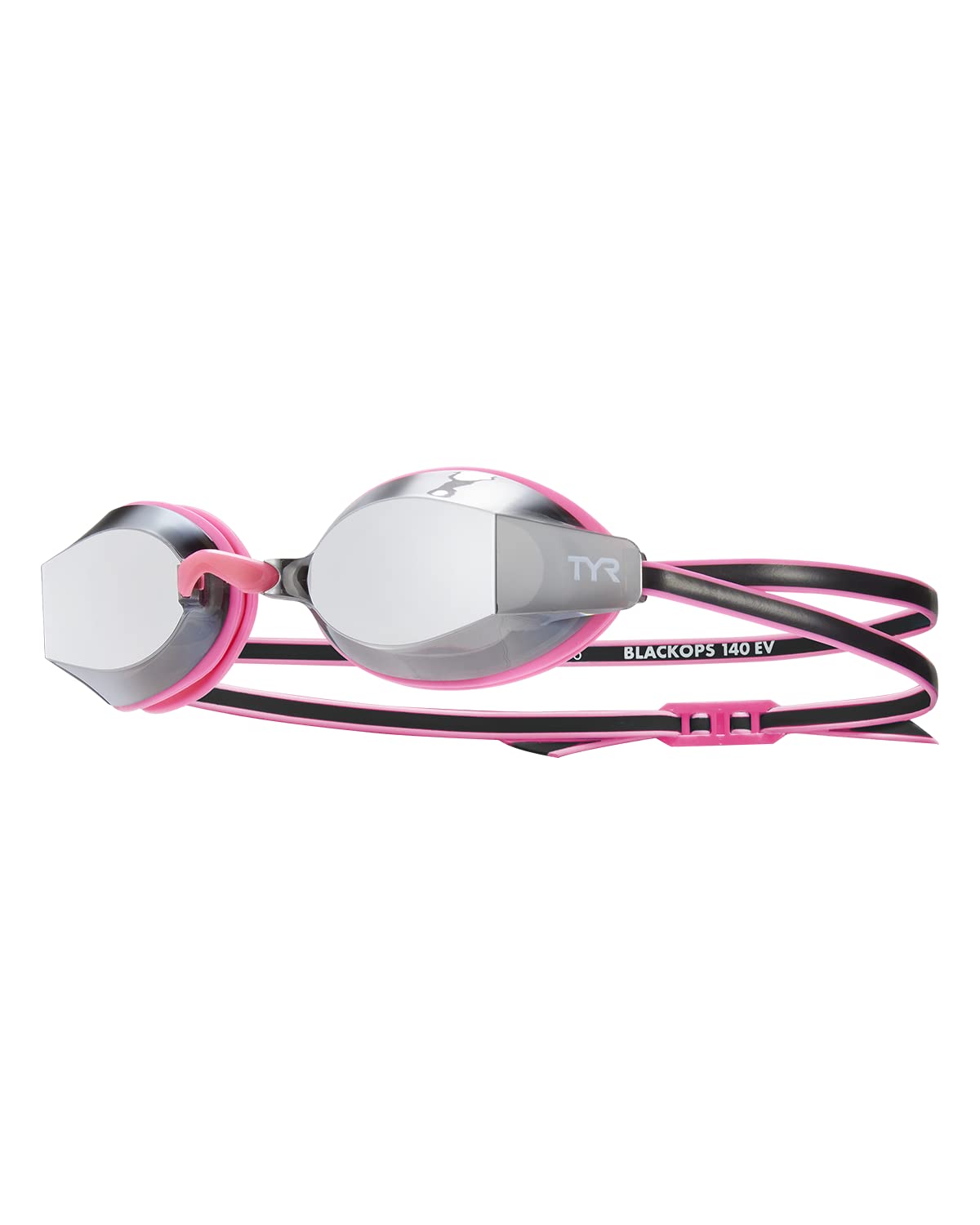 Tyr Blackops 140 Ev Racing Mirrored Goggles Junior Fit, Silver/Pink/Black
