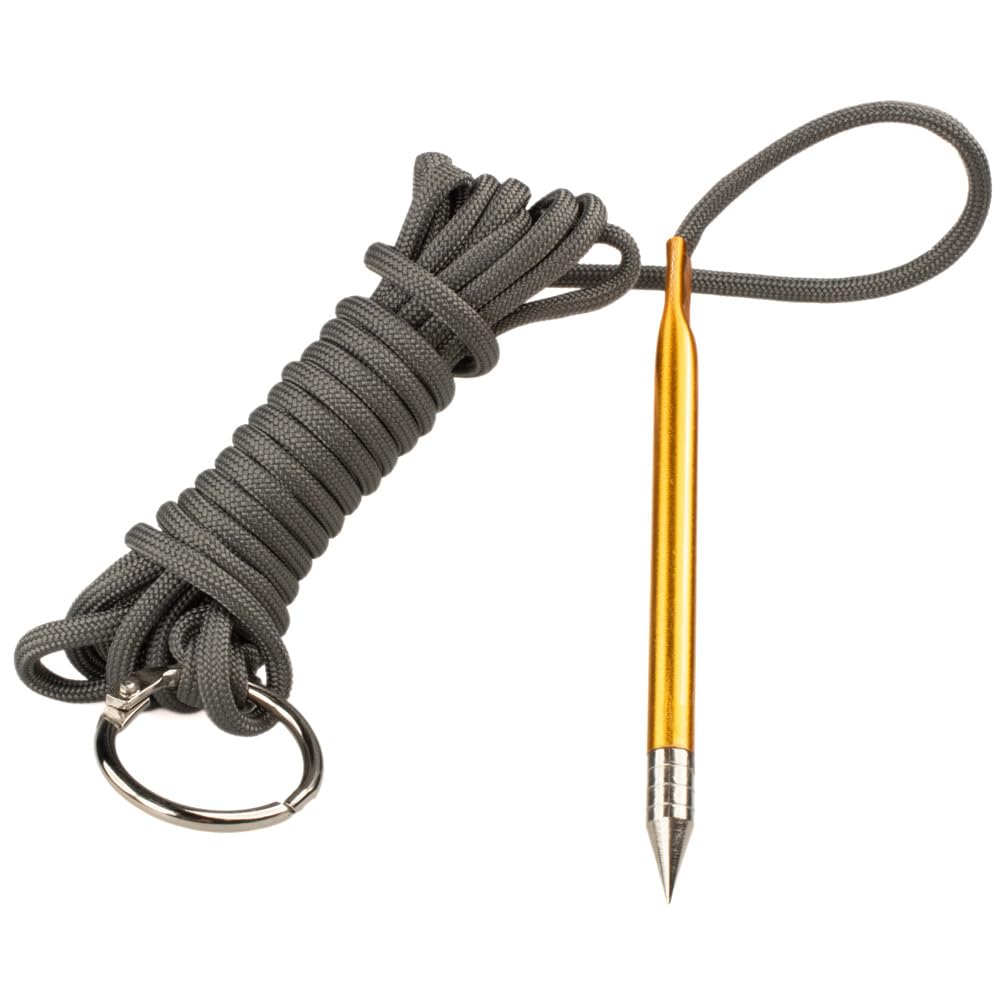 10 Foot 550Lb Paracord Fishing Stringer Fish Holder With Metal Threading Needle And 1 Inch Split Ring