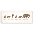 Mama Bear And Cubs - Personalized Mothers Day Gift From Children (6.5''X18'' Block Mount, 5 Cubs)