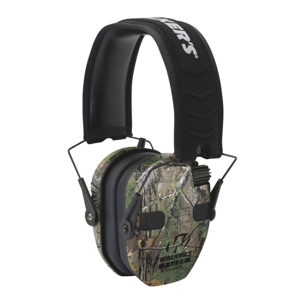 Walker'S Razor Slim Electronic Quad Earmuff 23Db/Realtree Xtra Camo, Black, One Size