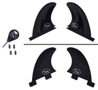Ho Stevie! Surfboard Side Bite Fins/Rear Trailer Fins (Twin Tab Or Single Tab) [Choose Color] (Black, Twin Tab)