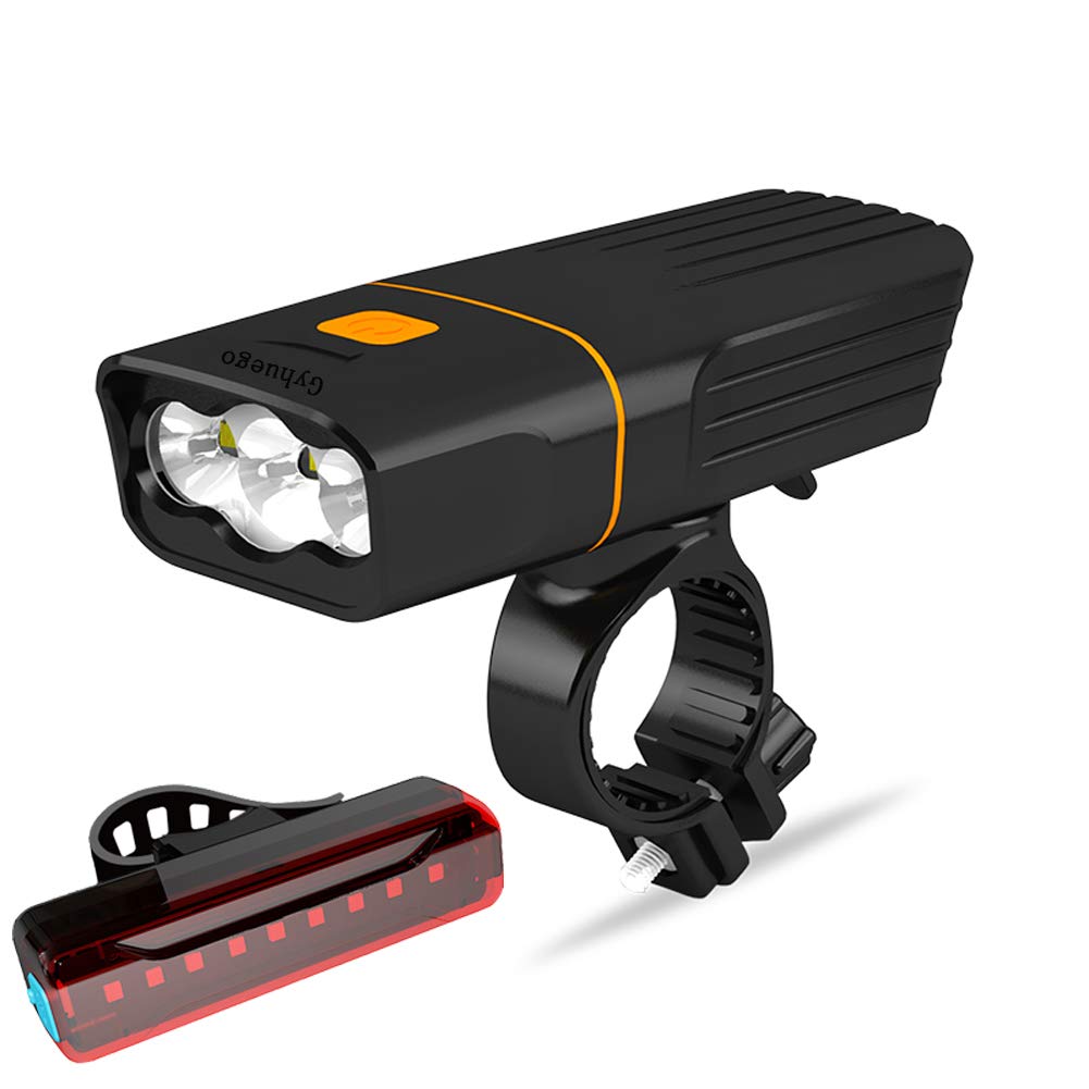 Usb Rechargeable Bike Light Front, Super Bright 3 Led 3000 Lumens, Runtime 10Hrs Waterproof Bicycle Headlight And Taillight, Fre