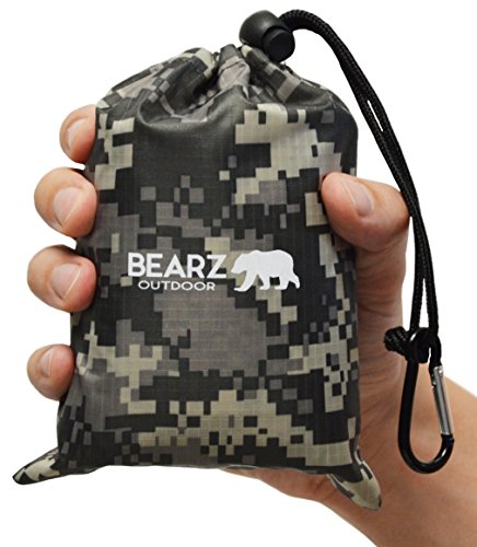 Bearz Outdoor Pocket Blanket - Waterproof Picnic Blanket, Compact Travel Blanket, Picnic Blankets Waterproof Foldable Lightweigh