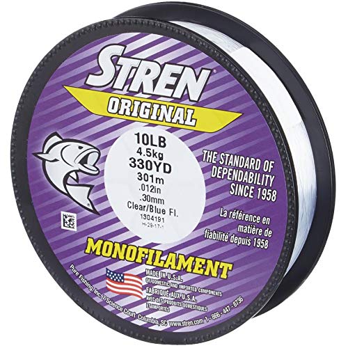 Stren Original, Clear/Blue Fluorescent, 14lb | 6.3kg Monofilament Fishing Line, Suitable for Freshwater Environments