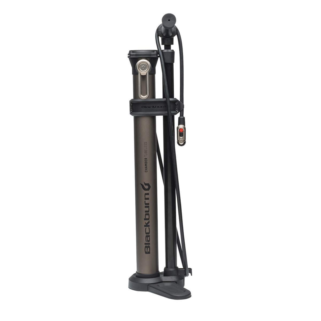 Blackburn Chamber Bike Floor Pump (Tubeless, Grey/Silver)