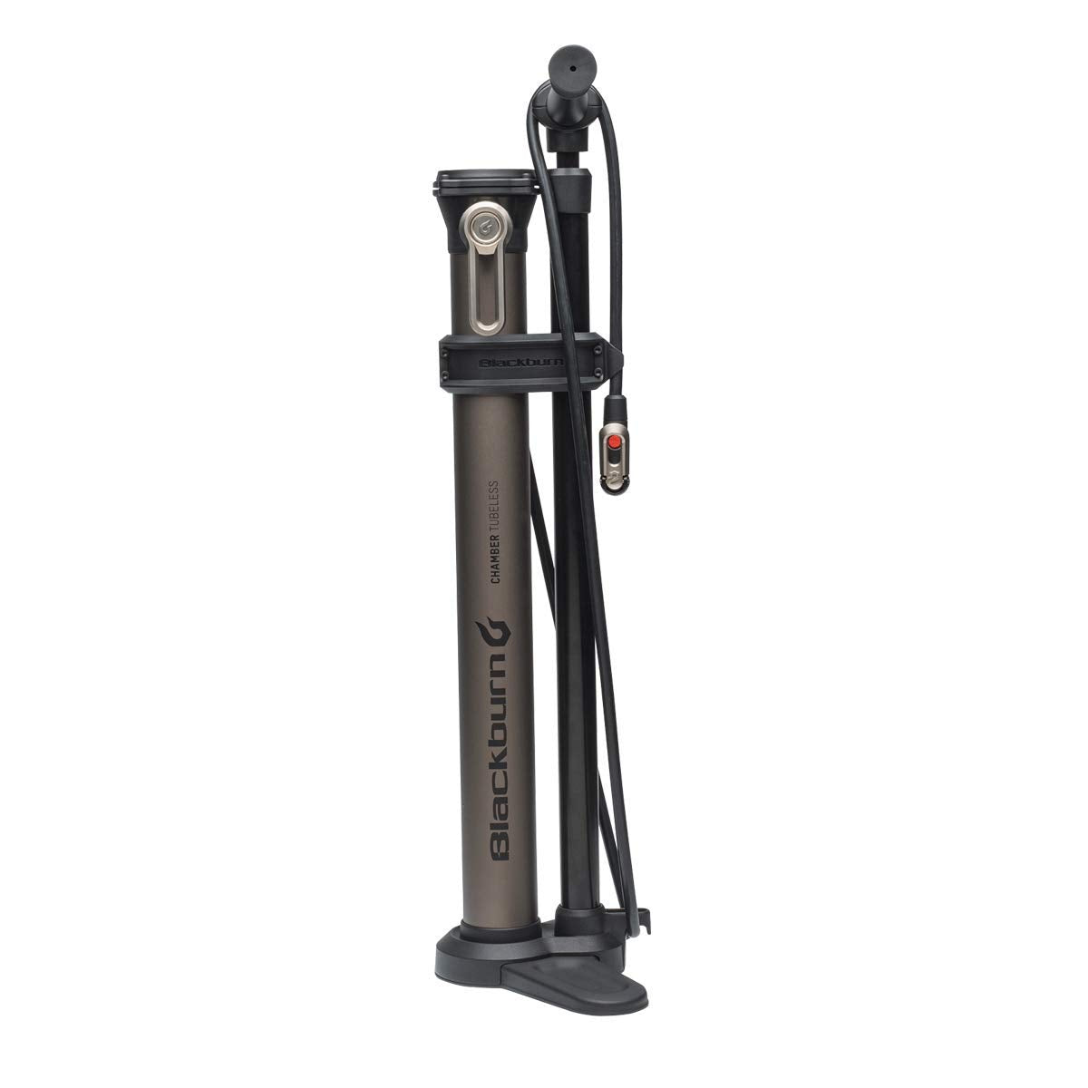 Blackburn Chamber Bike Floor Pump (Tubeless, Grey/Silver)