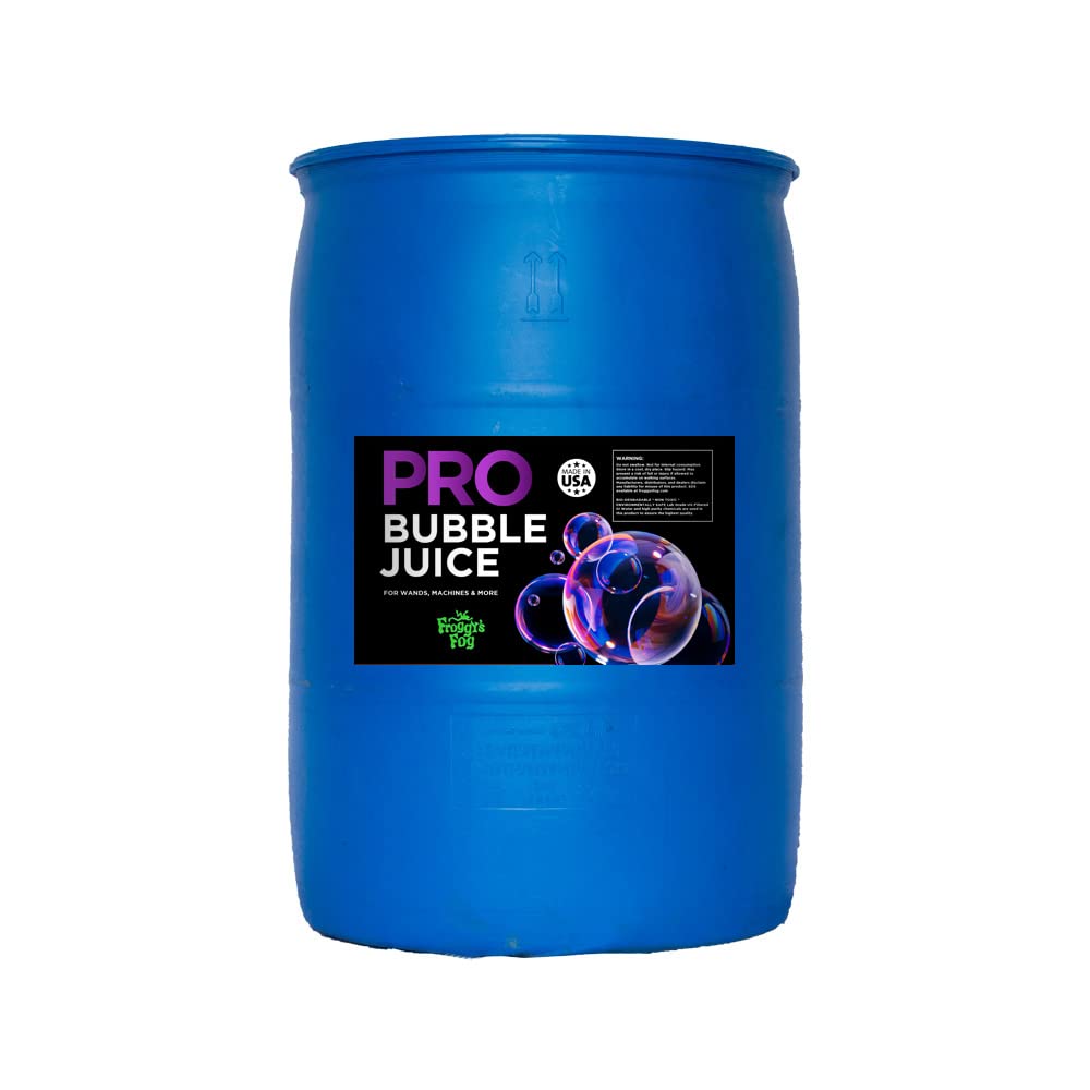 Froggys Fog - Pro Bubble Juice - Professional Bubble Fluid For All Bubble Machines And Bubblers - 55 Gallon Drum