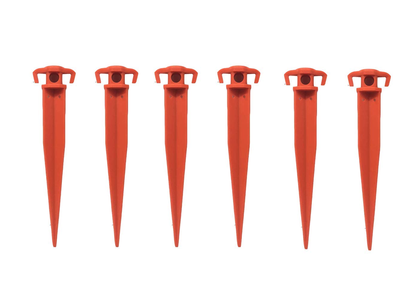 The Um24 Pack Of 6-11Ground Stake Stick Strong Outdoor Camping Tent Or Garden Pegs- Orange (11 Inches - 6Pc)