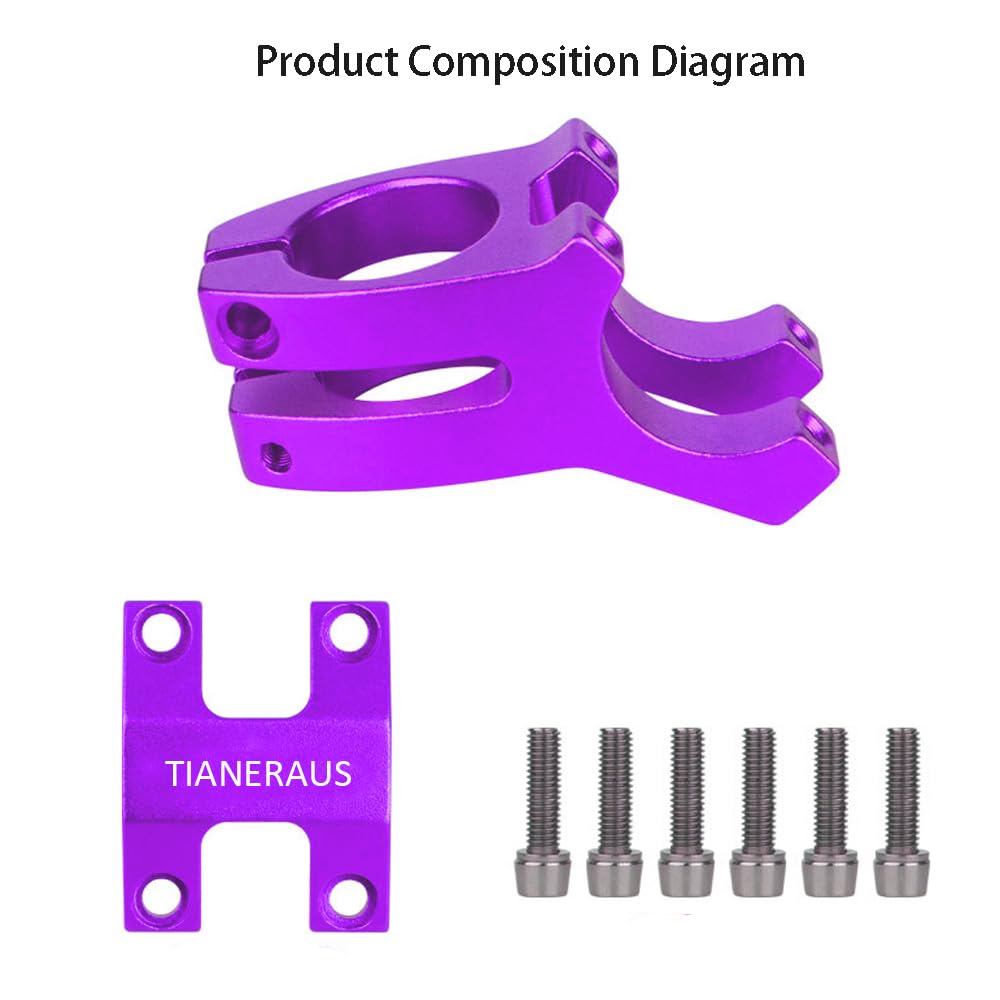 Tianeraus Bike Stem 45Mm Short Bicycle Stem Handlebar Riser Extender For Road Bike, Mountain Bike, Mtb, Bmx, Cycling (Purple)