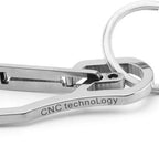 Alsmiley Stainless Steel Carabiner Clip Retractable Ring Set Keychain Quick Release Hooks For Men Women Black