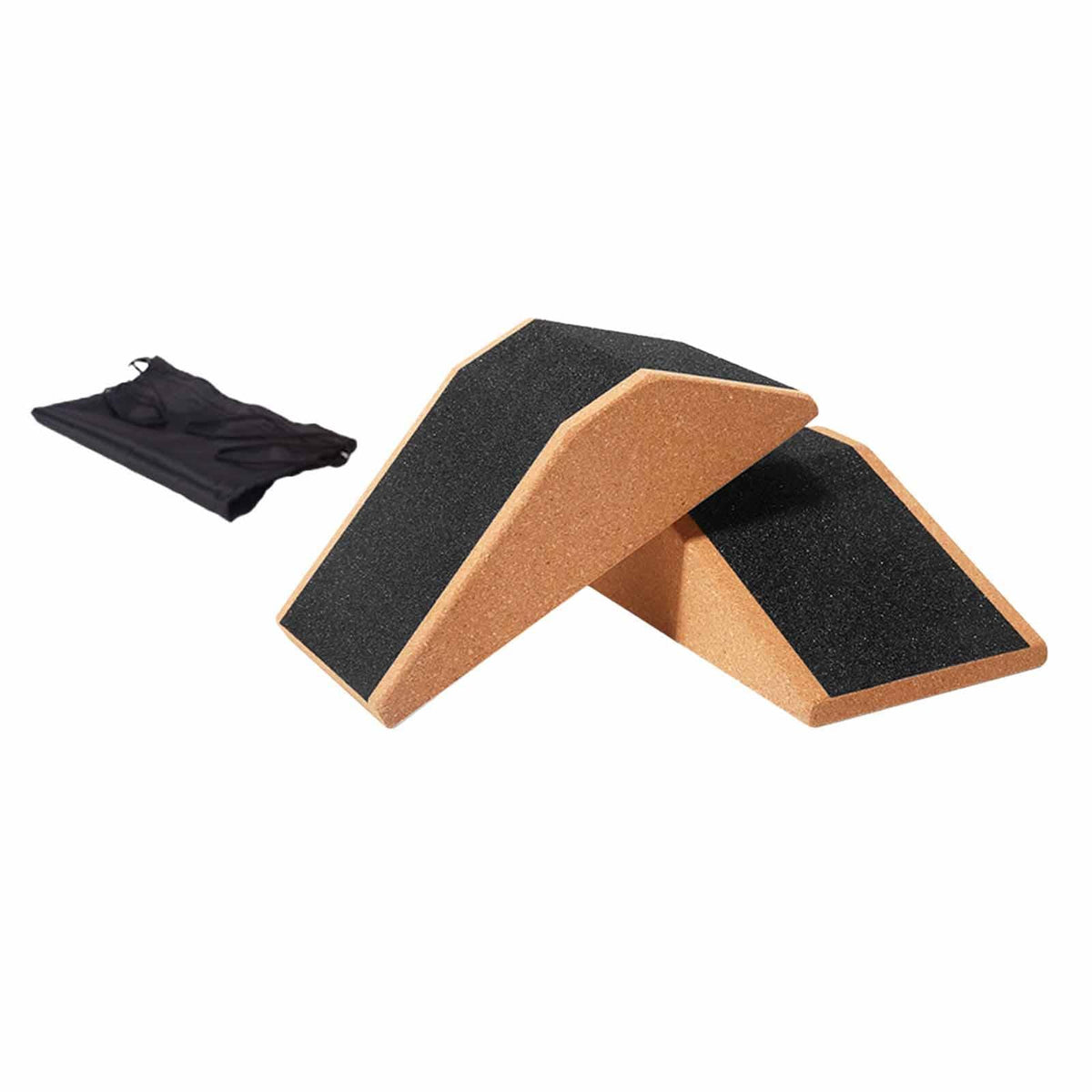 LOOM TREE Cork Squat Wedge Block Durable Platform for Pilates Gym Heel Elevated Squats 2pcs with Bag | Fitness, Running & Yoga |
