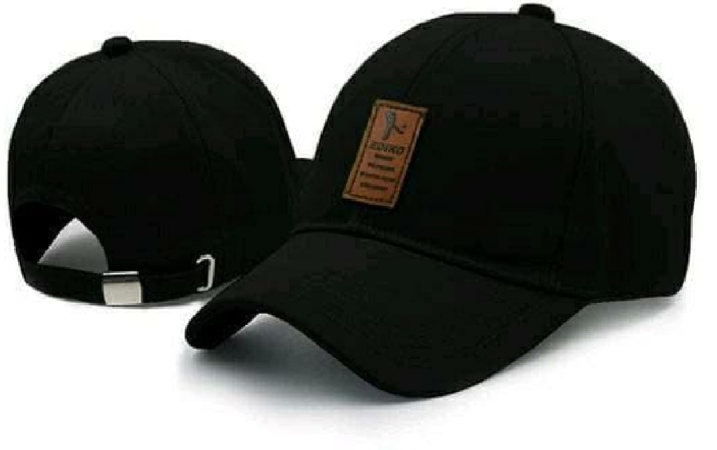 Selloria Stylish Cotton Baseball Adjustable Cap For Men/Women (Cap No 4), Black, Free Size