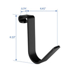 Fleximounts 4-Pack Add-On Storage Rail Hook Accessory For Garage Ceiling Storage Rack And Wall Shelving, Black