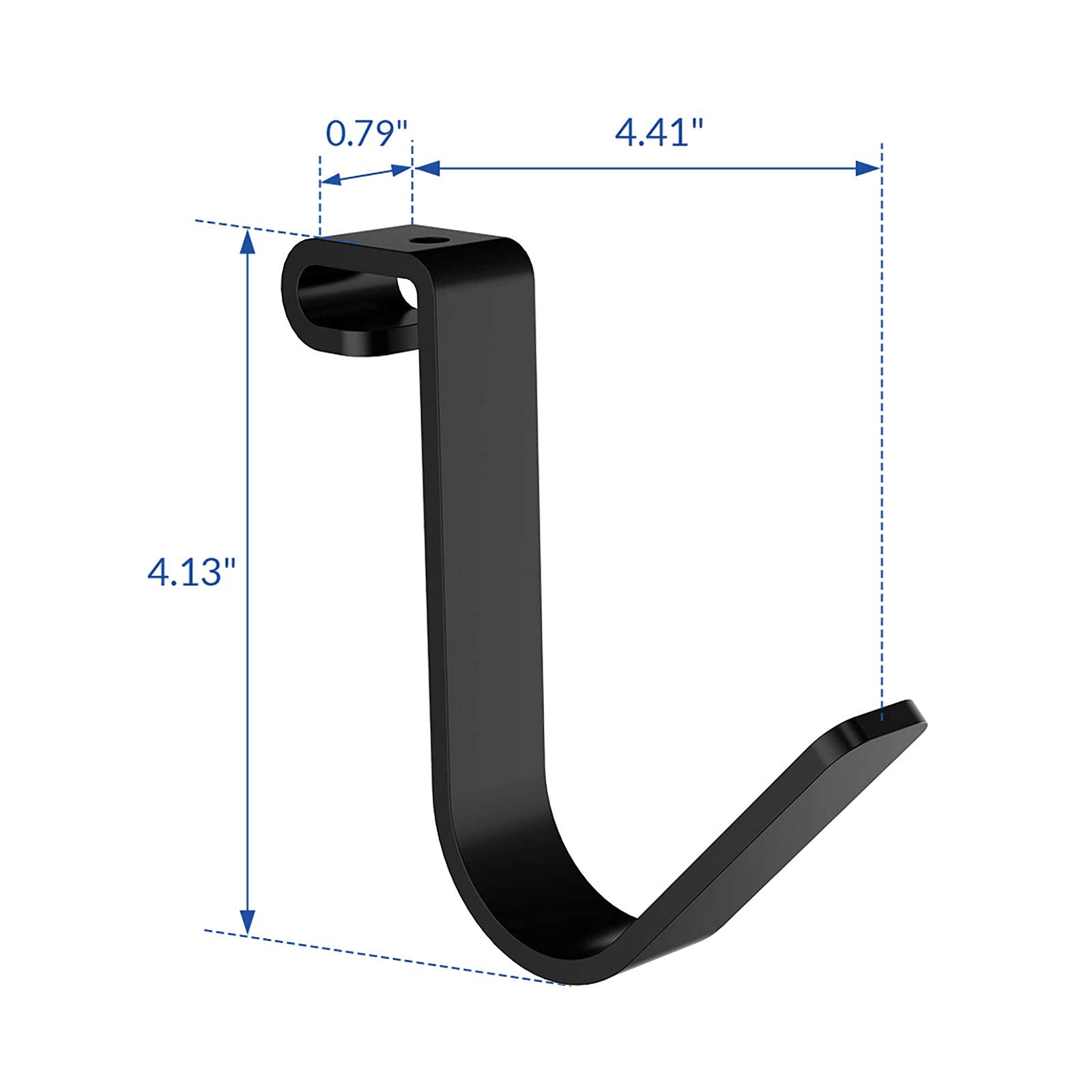 Fleximounts 4-Pack Add-On Storage Rail Hook Accessory For Garage Ceiling Storage Rack And Wall Shelving, Black