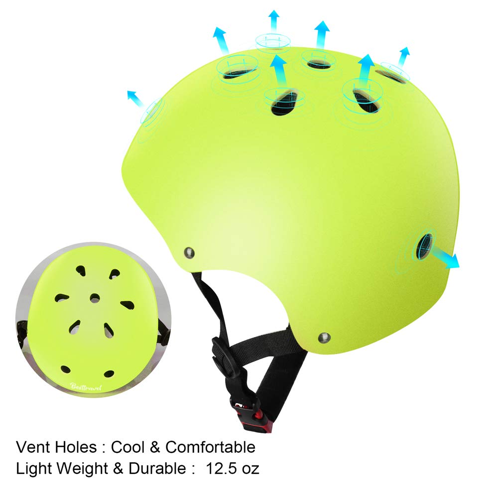 Besttravel Kids Helmet, Toddler Helmet Adjustable Toddler Bike Helmet Ages 3-8 Years Old Boys Girls Multi-Sports Safety (Green)