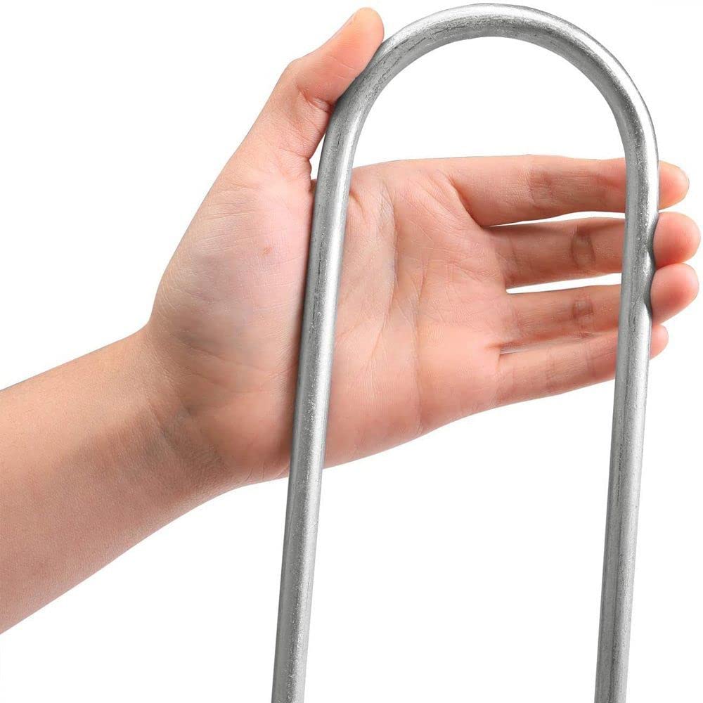 12X Heavy Duty Trampoline U-Shaped Metal Wind Stakes Goal Pegs Tent Ground Anchor