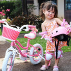 RoyalBaby Stargirl Kids Bike 12 Inch Girls Bicycle for Children with Training Wheels & Basket, Pink