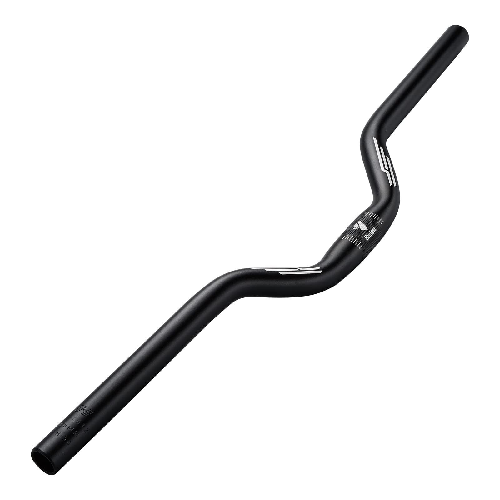 Rmiott 1 inch/25.4mm Rise 50mm MTB Handlebar Length 25.19 inchs/640mm Aluminum Alloy Black-Fits 25.4mm Stems