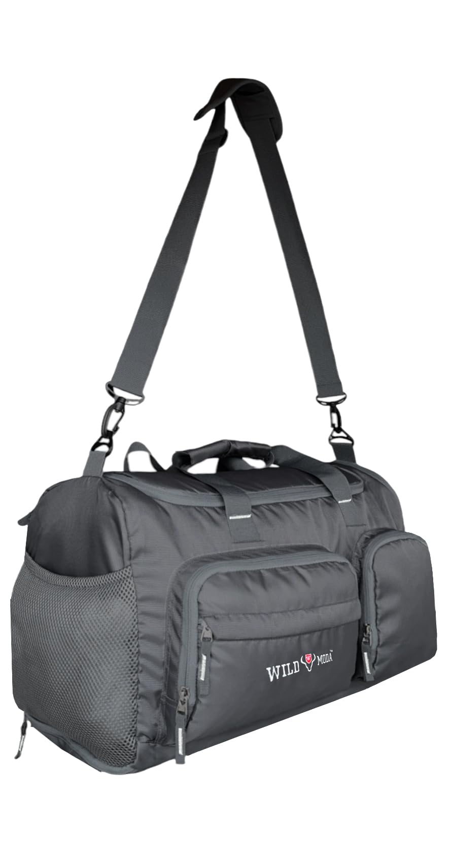 45L Flexforce: AllInOne Gym Bag, Duffel Bag, Rucksack, Travel Bag, Sports Bag (Grey)