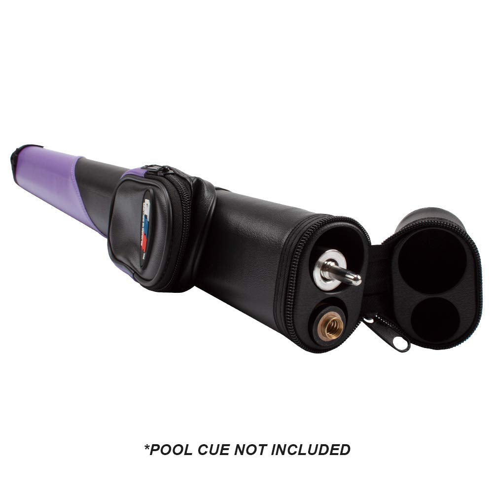 Gse Billiard Cue Cases, 1X1 Deluxe Hard Billiard Pool Cue Stick Carrying Case, Pool Billiards Accessories (Black/Purple)