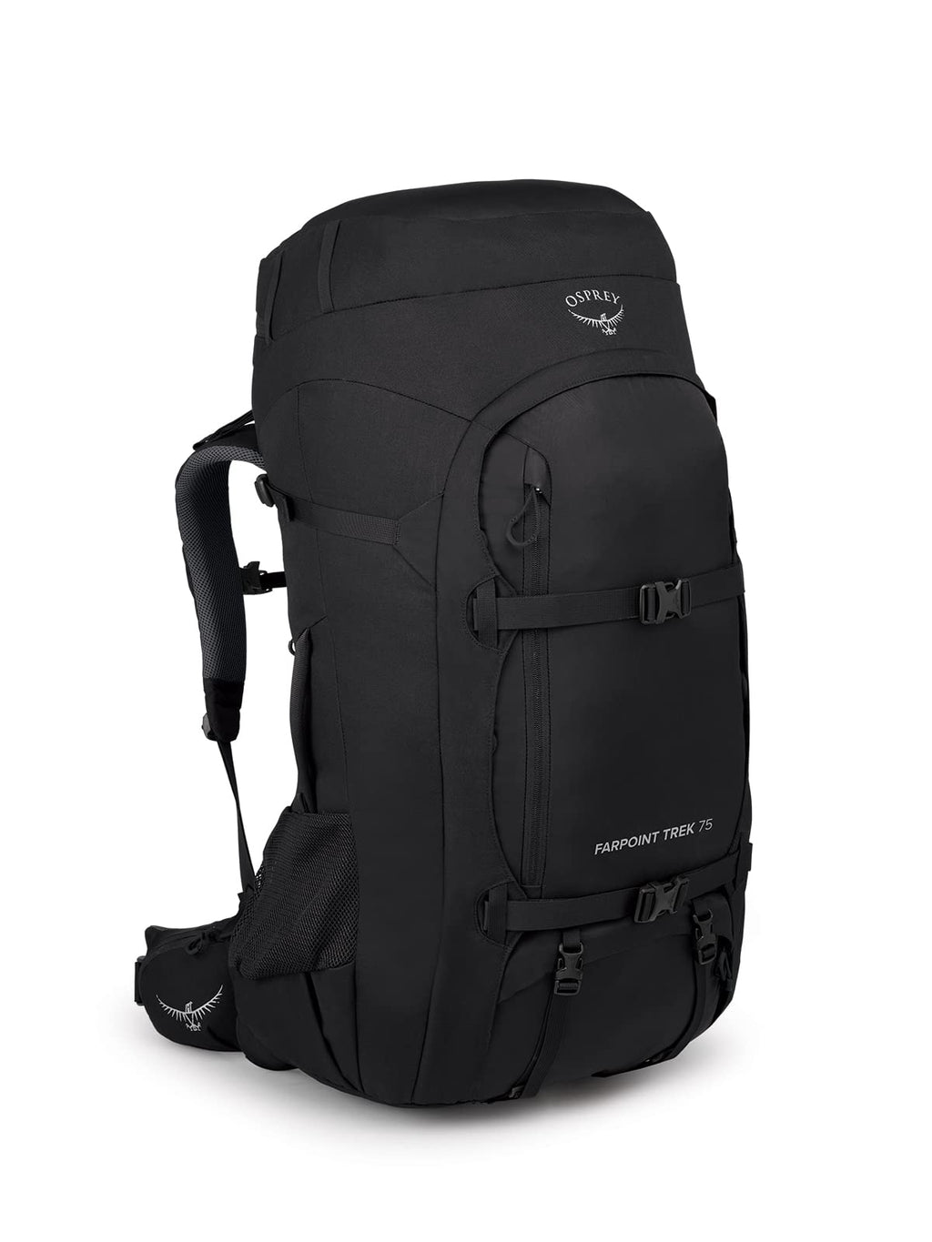 Osprey Farpoint Trek 75L Mens Travel Backpack, Black, One Size