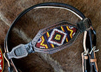 Challenger Horse Bridle Western Leather Headstall Breast Collar Show Tack Beaded 7906