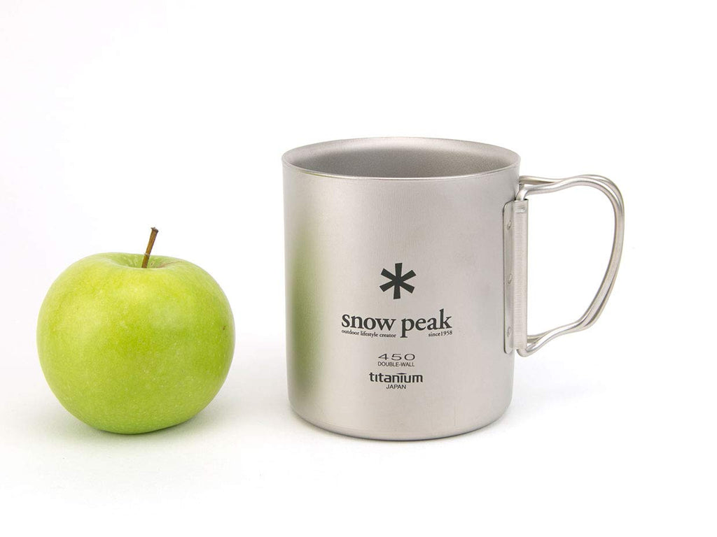 Snow Peak Double Wall Titanimum Insulated Mug, Lightweight, Durable, Camping, 450Ml