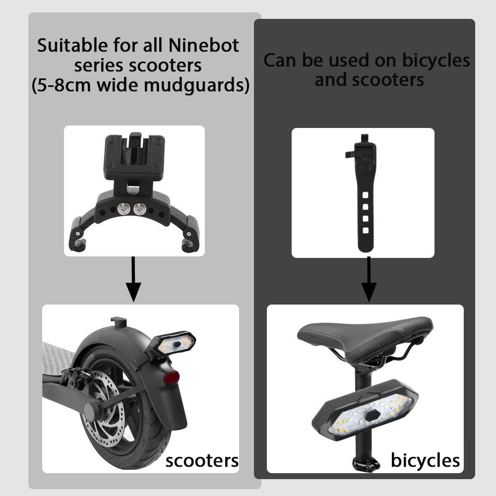 Ruishika E Scooter Turn Signal,Scooter Bike Turn Signal/Blinker/Tail Light With Remote Control Compatible With Xiaomi M365/Pro2/