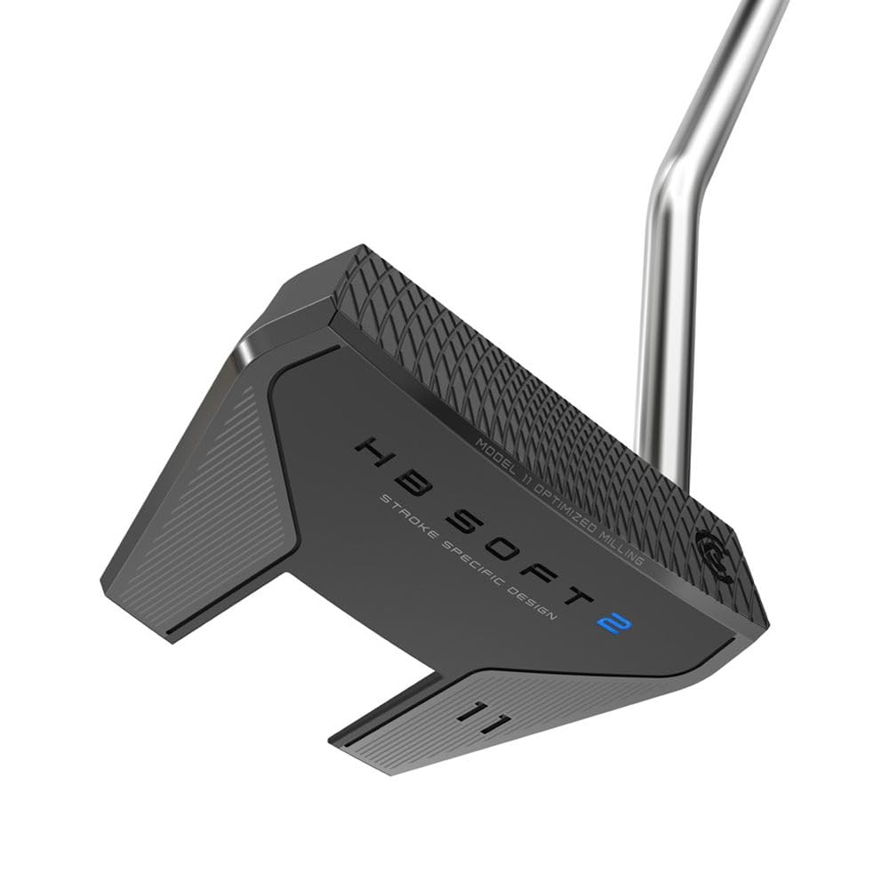 Cleveland Golf HB Soft 2 Putter (Model 11), Black, 34, Single Bend - Oversized Grip, Right Hand