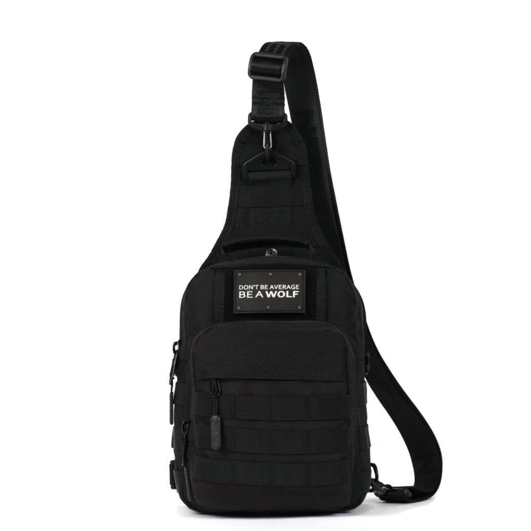 WOLFpak 9L Tactical Sling Bag (Alpha Black) Concealed Carry CCW Backpack |Military Crossbody EDC Daypack Molle Chest Shoulder Pa