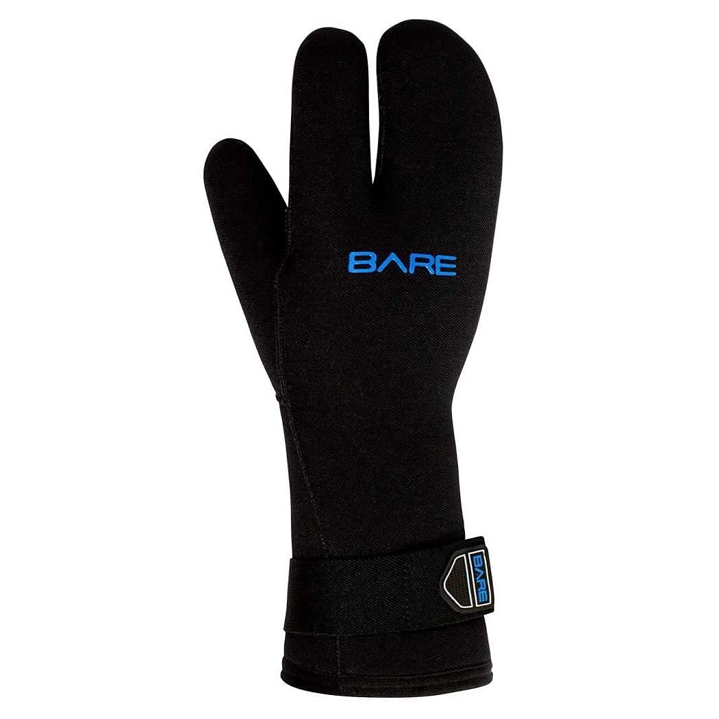 Bare 7Mm K-Palm 3-Finger Mitt  Designed For Scuba Diving In Colder Waters  3 Finger Design Provides Extra Warmth  Kevlar Materia
