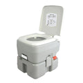 Serenelife Portable Toilet With Carry Bag - Indoor Outdoor Toilet With Chh Piston Pump & Level Indicator - 5.3 Gallon Large Wast