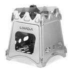 Lixada Camping Wood Stove Folding Lightweight Stainless Steel Wood Burning Backpacking Stove For Outdoor Cooking Picnic Hunting
