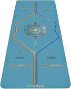 Liforme Printed Yoga Mat - Free Yoga Bag, Patented Alignment System, Warrior-Like Grip, Non-Slip, Eco-Friendly, Biodegradable, S