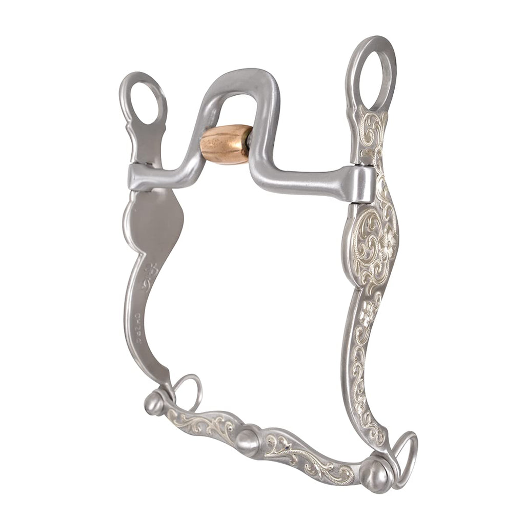 Classic Equine Versatility Shank Cowhorse Bit With Flat Port Roller, 7.25-Inch
