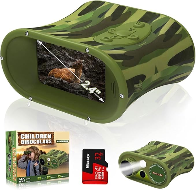 Day and Night Vision Binoculars for Kids, Toddler IR Googles,Birthday Gifts for Toddler Boys 6-12 Years, Digital Night Vision Go