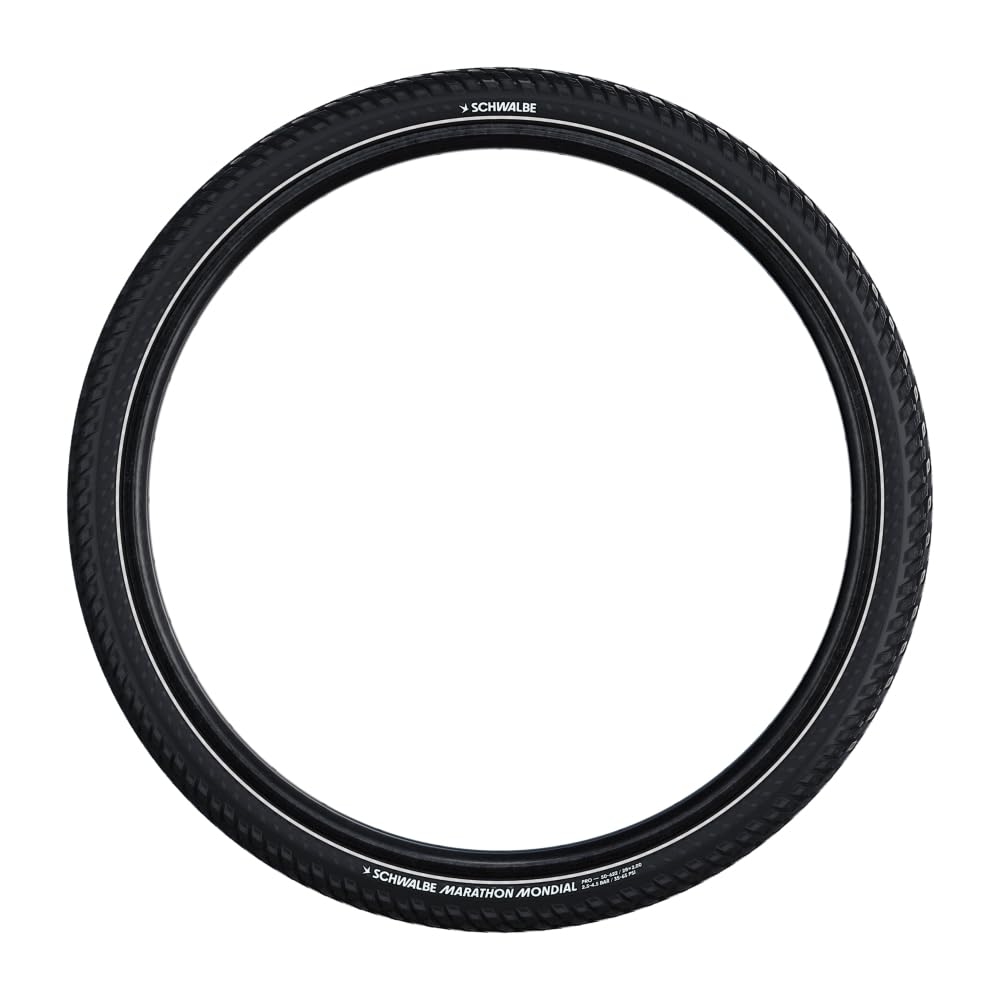 Schwalbe Marathon Mondial Tyre, Black/Reflective, V-Guard Folding, 28X2.25 (57-622)