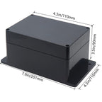Junction Box, Zulkit Project Box Waterproof Dustproof Ip65 Abs Universal Electrical Boxes Enclosure With Fixed Ear Black 630 X 4