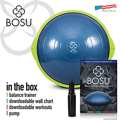 Bosu 72-15850 Home Gym Equipment The Original Balance Trainer 22In Diameter, Blue And Green