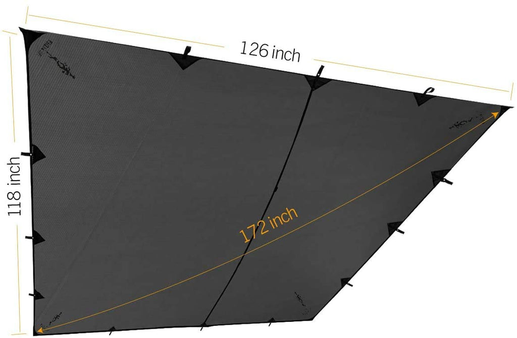 Free Soldier Waterproof Portable Tarp Multifunctional Outdoor Camping Traveling Awning Backpacking Tarp For Shelter Rain (Gray 1