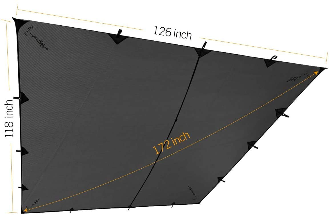 Free Soldier Waterproof Portable Tarp Multifunctional Outdoor Camping Traveling Awning Backpacking Tarp For Shelter Rain (Gray 1