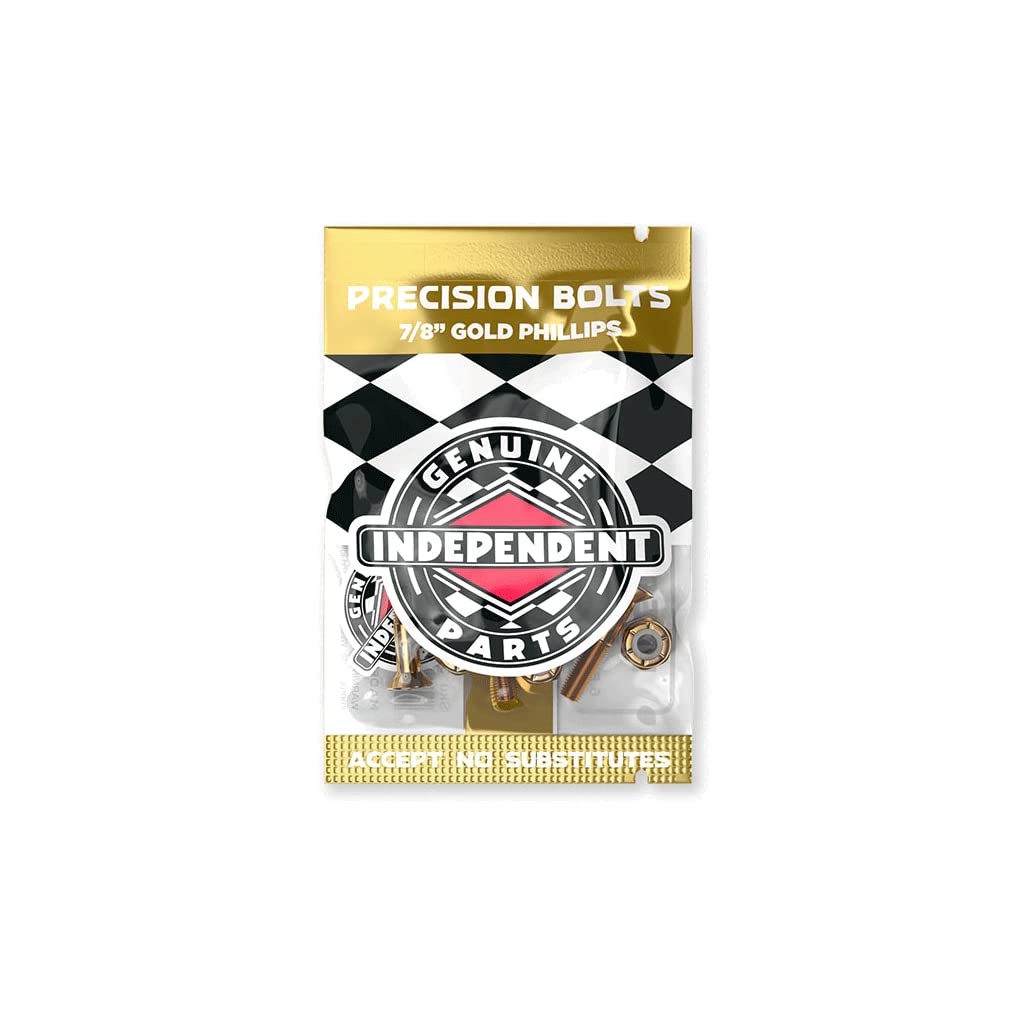 Independent Cross Phillips Head Black/Gold Standard Skateboard Hardware Sets - 7/8''