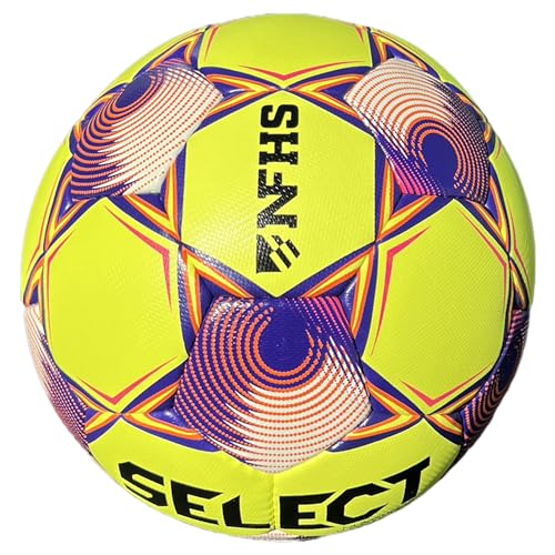 Select Numero 10 Turf Match Soccer Ball, 12-Ball Pack with Duffle Ball Bag and Hand Pump, Yellow/Orange/Purple NFHS V25, Size 5