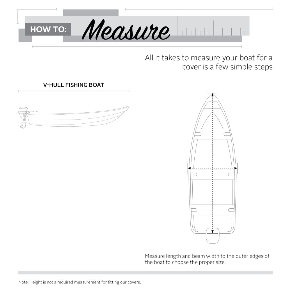 Classic Accessories Stellex All Seasons Boat Cover, Fits Boats 12 - 14 L x 68 W, Trailerable Boat Cover with Polyester Fade-Re
